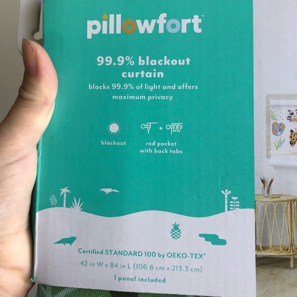 Pillowfort Dinosaur Foot/Forest Print 99.9% Black Out Curtain Panel - Picture 8 of 9